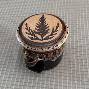 Handmade Ceramic Jar with Fern Design